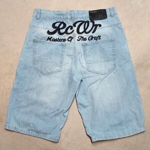 Vintage Y2K Rocawear Baggy Skater Shorts Size 40 Streetwear Jean Jorts Hip Hop